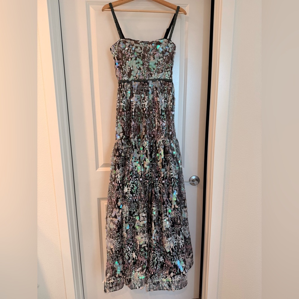 NWOT Bronx and Banco Midnight Embroidered A-Line Gown - Picture 10 of 16